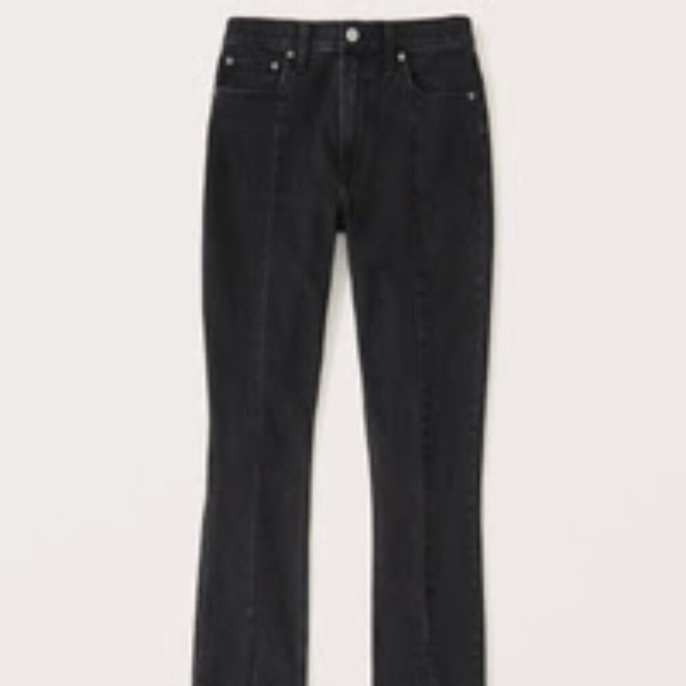 Abercrombie & Fitch Black High Rise Skinny Jeans. Split front hems.
